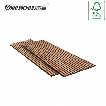 Acoustic Wood Slat Wall Panels Enhance Decor
