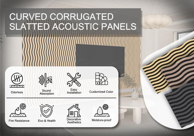 Curved Corrugated Slatted Acoustic Panels-1